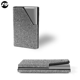 Magnetic Business Name ID Card Case Leather Pocket Wallet Crystal Diamond Glitter Rhinestone Interior Kits for Credit Card
