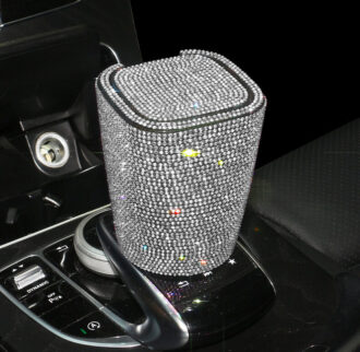 Bling Diamond Car Ashtray Led Light Portable Auto Ashtray Cigarette Holder Box Car Accessories Decor for Girl Women
