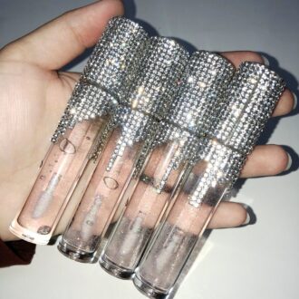Wholesale Lip Gloss Glitter Diamond Shining Tube Vendor Nude Clear Lipgloss Lip Oil Lipstick Hot Seller Vegan Custom Package